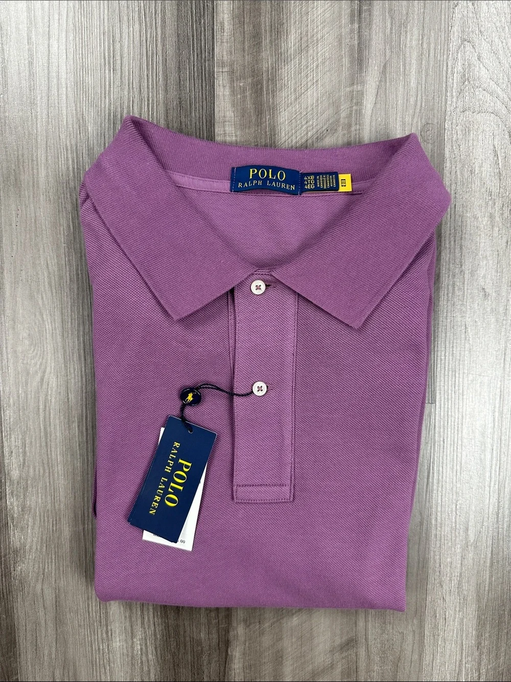 Polo Ralph Lauren Classic Fit Purple Mesh Knit Polo - 4XB